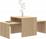 Couchtisch-Set Sonoma-Eiche 100x48x40 cm - Holzwerkstoff, stapelbar & schachtelbar, als Kaffeetisch, Beistelltisch v&otilde;i Telefontisch f&uuml;r Wohnzimmer & Lounge