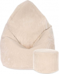 DreamRoots Kids Bean Bag, 70 x 70 x 105 cm - Corduroy Bean Bag Chair - Bean Bag koos seljatoe, jope ja kattega - P&otilde;randapadi - Chill Sack - Bubibag Bean Bag - Bean Bag koos t&auml;idisega