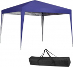 BAKAJI Gazebo 3 x 3 m kokkupandav pol&uuml;esterkangast veekindel metallraam kokkupandav kaasaskantav turu aeda v&auml;ljas + kandekott (sinine)