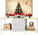 YITAHOME TV-kapp kuni 47-tollise teleri jaoks, TV-laud, meediakapp 2 riidest sahtliga ja 2 hoiukambriga, 110 x 30 x 50 cm, terasraamiga, TV Lowboard elutuppa ja magamistuppa