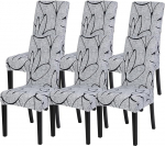 SearchI s&ouml;&ouml;gitoa toolikatted, 6-st komplekt, venivad tr&uuml;kitud parson toolikatted, eemaldatavad pestavad toolikaitsjad s&ouml;&ouml;gitoa, hotelli, tseremoonia jaoks (hallid lootosid, 6 t&uuml;kki)