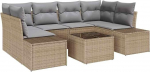 Model3355629 7-osaline aia diivan komplekt koos padjadega Beige Polyrattan Garden Lounge
