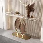 Moodne konsoollaud - stiilne diivanilaua aktsentlaud hoiuruumiga - kuldne viimistlus - sobib ideaalselt elutuppa, esikusse v&otilde;i esikusse (80cm)