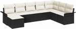 Gartensofa-Set mit Kissen 8 tk Schwarz Poly-Rattan Gartenm&ouml;bel Model3345477