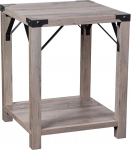 Flash Furniture Wyatt kaasaegne puidust talumajapidamise k&uuml;ljelaud 2-tasandiline metallist nurgakaitsmete ja risttugedega, 1 tk, hall