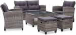 6-osaline aia diivan komplekt koos padjadega Aia diivanid Patio m&ouml;&ouml;bel Lounge aiam&ouml;&ouml;bel Set Lounge Set Diivan R&otilde;du Poly Rattan Tumehall