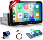 2G + 32G juhtmevaba Carplay Android 13 Autoradio 1 DIN koos Android-navigatsiooniga GPS WiFi 7-tolline puuteekraaniga autoraadio koos Mirror Link Bluetooth FM-raadio USB/EQ/DAB/OBD/DVR roolijuhtimispuldiga