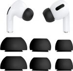 Just Accessories Ersatz-Ohrst&ouml;psel f&uuml;r Airpods Pro und Airpods Pro 2. Generation, mit Ger&auml;uschreduzierungsl&ouml;chern, Silikon-Ohrst&ouml;psel f&uuml;r Airpods Pro XS/S/M/L, Schwarz, 3 Paar gro&szlig;