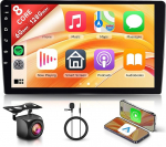 8 s&uuml;damikud 6 + 128G 9-tolline Android 15 autoraadio 2 DIN juhtmevaba Carplay puuteekraaniga stereo auto 2 DIN Androidiga auto peeglilink Bluetooth FM/RDS/EQ/DSP WiFi GPS navigatsioon roolijuhtimine