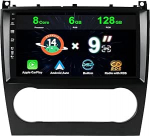 6G + 128G 2 DIN autoraadio Android 14 Mercedes Benz W203/W209/C180/C200/C220/C230 (2005-2009) kaamera + mikrofon GPS roolijuhtimine DSP WiFi DAB Carplay BT5.0 RDS 9-tolline IPS