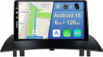 [6GB + 128GB] Android 15 autoraadio Renault Megane II (2002-2008)-[Integreeritud CarPlay/Android Car/DSP/GPS]-9-tolline IPS 2.5D-CAM + MIC-DAB/Mirror Link/Bluetooth 5.0/360 kaamera/rooliratas