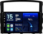 6G+128G - Android 15 IPS autoraadio Mitsubishi Pajero 4 V80 V90 (2006-2014) - Traadita CarPlay/Android Car/DSP - Kaamera ja mikrofon - 9-tolline 2 DIN - DAB roolijuhtimine Fast-Boot 360-CAM WiFi