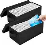 CD hoiukarbid 2 Pack CD Cases Storage koos kaanega 14" x 6.2" x 5.5" mahutab 35 CD-d Jewel Cases 62 CD-d Slim Sleeves v&otilde;i 166 CD-d CD Cases