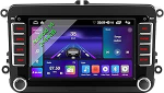 7-tolline 64G Android 14 autoraadio VW Golf 5 6 Polo Passat Touranile, traadita Carplay Android auto 2 Din Bluetooth, Navi, DAB+ valmis, Dual WLAN Sat NAV Caddy T5 Skoda Seatile