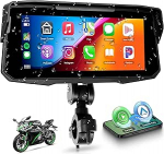 Rimoody 6,86-tolline mootorratta kaasaskantav Carplay autoraadio traadita Android Airplay Android Cast, Car Play Stereo kaasaskantav puuteekraan mootorratta jaoks, Bluetooth, IP67