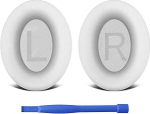 Asendatavad k&otilde;rvapadjad Bose QuietComfort 35-II k&otilde;rvaklappidele Pehme valkenahaga ja heliisolatsiooni vahuga k&otilde;rvapadjad Bose QC 35ii/35/25/15 QC2/Ae2 jaoks (valge)