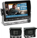 VSG 24 tagurduskaamera 7-tolline HD professionaalne komplekt, mis sisaldab 2 x IP69K kaamerat, monitori, kaablit - veekindel &ouml;&ouml;vaatlus 12V-24V lihtne paigaldus / vastupidav tagurduss&uuml;steem auto haagissuvila veoautole