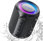 Deeyaple Bluetooth k&otilde;lar V&auml;ike kaasaskantav muusikakast 5.3 IPX7 veekindel traadita stereopaaride sidumine k&auml;ed-vabad RGB valgus Outdoor Camping Garden Party Travel 50% helitugevus 12H Playback Black