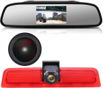 「18 mm objektiivi tippkvaliteediga tagurduskaamera + 4,3-tolline auto tahavaatepeegel」 Pidurituled auto katuseline tagurduskaamera VW Caddy Life 2K Facelift III Box 2KA Estate Cross Maxi Tdi Third 3 2003-2014