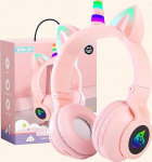 OHAANYY Juhtmevabad k&otilde;rvaklapid lastele, k&otilde;rvaklapid Bluetooth Unicorn kokkupandavad, t&uuml;drukud koos kaabli ja mikrofoniga k&otilde;rvaklapid lastele LED-valgusega Stereok&otilde;rvaklapid mobiiltelefonile/laua/arvuti jaoks (roosa)