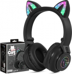 Laste Bluetooth k&otilde;rvaklapid, kassik&otilde;rvad, juhtmevabad k&otilde;rvaklapid lastele LED-iga, laste k&otilde;rvaklapid Bluetooth kaabliga alates 3 4 5 6 7 aastat, k&otilde;rvaklapid iPadile/tahvlile/koolilastele