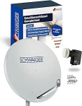 SCHWAIGER satelliidikanal komplekt Quad LNB Digital HD 4K Steel Satellite System 80 cm helehall Mast Mount F-liitmiku paigaldusmaterjal Astra Hotbird Eutelsat T&uuml;rksat Amos