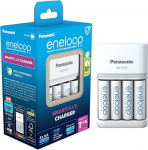 eneloop SmartPlus laadija 1-4 AA/AAA NI-MH patareile, 1,5 tundi laadimisaega, 10 turvafunktsiooni, sisaldab 4 eneloop AA patareid (2000 mAh)