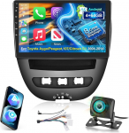 8 Core 4G + 64G Qualcomm autoraadio Toyota Aygo / Peugeot 107 / Citroen C1 2004-2014 traadita Carplay Android auto, Android 15 10,1-tolline puuteekraaniga raadio koos WiFi, GPS, Bluetooth 5.1, FM / RDS, DSP-ga