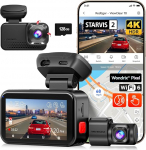 REDTIGER VC70 4K + 2.5K Dashcam auto, STARVIS 2 IMX678 x Wondrix HDR Black Light Night Vision, 5.8GHz WiFi, 30MB/s kiire allalaadimine, h&auml;&auml;ljuhtimine, puuteekraan, 128GB kaart, parkimise j&auml;lgimine, GPS