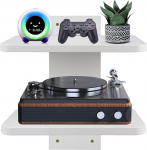 BiJun ujuv TV riiul kabinet, Hi-Fi riiul, puidust m&ouml;&ouml;bli riiul, TV Unit, seinale paigaldatud TV all, meelelahutuskeskuse meediakonsooli ruuter PS4 kaablikarbi DVD m&auml;ngija jaoks