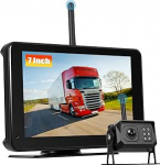 Traadita tagurduskaamera 7-tollise IPS puuteekraaniga, BSD + parkimisabi + &ouml;&ouml;n&auml;gemine + IP68 veekindel + loop salvestamine veoautodele, haagistele, bussidele, autodele, haagissuvilatele, kaubikutele 12V-24V