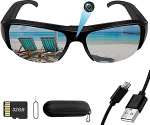 Action Cam, 32 GB spordiprillid koos kaameraga, Mini Action Camera, 1080P HD, v&auml;ike videokaamera, p&auml;ikeseprillid, kaamera video salvestamise prillid, toetab fotot v&auml;listegevuseks, UV-filter
