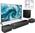 ULTIMEA 5.1 Soundbar koos subwooferiga, Soundbar telerile Dolby Atmos'iga, kodukino helis&uuml;steem 2 tagumise k&otilde;lariga, Surround Sound, App Control, reguleeritav bass, HDMI, Bluetooth, Poseidon D60