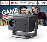 Nutikas projektor 4K Netflix Official 40000L auto fookus/6D Keystone Correction projektor Full HD 1080P, WiFi6 Bluetooth toetab 4K videoprojektor kodukino / v&auml;ljas mobiiltelefoni projektorile