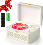 Gueray kaasaskantav Bluetooth CD-m&auml;ngija koos k&otilde;laritega 3600 mAh laetav Vintage CD-m&auml;ngija koju, Retro tammepuust CD-m&auml;ngijad FM-raadio kaugjuhtimispuldiga, toetab USB AUX taasesitust