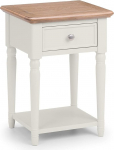 Julian Bowen Provence Lamp Table with 1 Drawer, Grey and Limed Oak