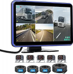 Tagurduskaamera 5 kaamera komplekt 10,1-tolline IPS HD monitor IP68 veekindla &ouml;&ouml;n&auml;gemisega, BSD, loop video, DVR, USB, t&auml;isv&auml;rviline tagumine kaamera veoautodele, haagistele, haagistele, bussidele, kaubikutele, 12V-36V