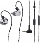 TINHIFI C2 juhtmega k&otilde;rvaklapid mehaanilises stiilis, 10 mm PU + LCP juhtmega k&otilde;rvaklapid, Hi-Fi k&otilde;rvaklapid, sobivad audiofiilidele, m&auml;ngijatele jne (3,5 mm pesa + mikrofoni/p&uuml;stol)