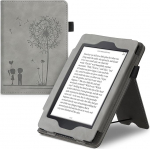 kwmobile Flip Case &uuml;hilduv Amazon Kindle Paperwhite'iga - k&auml;erihm - kate Dandelion Love Grey (mudelitele kuni 2017)