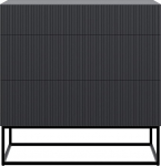 Selsey Veldio Chest of Drawers 90 cm with 3 Drawers Black Legs