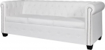 LAPOOH Chesterfield Sofa 3-Seater Sofa Bed Sofa Bed Sofa Bed Sofas & Couches Relax Sofa Faux Leather White