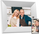 Digitaalne pildiraam, 8 tolli, BWJBSW WiFi Smart Cloud elektrooniline puidust pildiraam, HD IPS puuteekraan 1280 x 800, 16 GB m&auml;lu, automaatne p&ouml;&ouml;ramine, jagage fotosid ja videoid perega