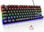 G-Lab Keyz Mercury TKL mehaaniline m&auml;nguklaviatuur 87 klahvi juhtmega USB AZERTY prantsuse LED taustavalgustusega mitmev&auml;rviline kompaktne m&auml;ngimine ilma numbrilise klaviatuurita PC/PS4/PS5/Xbox