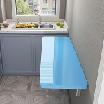 Heavy Duty Folding Wall-Mounted Drop-Leaf Table for Home Office & Kitchen - Space-Saving Floating Table with 70kg Load Capacity - Ideal for Dining & Laundry Room