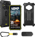 Ulefone RugKing 3 Pro vastupidav nutitelefon, 128GB/2TB dokki laadimine, IP68 veekindel v&auml;listelefon lukustamata, 4G 3 kaardipesa, Android 15 roheline