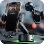 LISEN auto mobiiltelefoni hoidja auto mount mobiiltelefoni - [automaatne adsorptsioon] vaakum mobiiltelefoni hoidja auto elektriline iminapad auto mobiiltelefoni laadimisjaamad iPhone 16 15 Samsung, Hall
