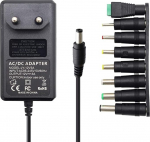 Abakoo universaalne 12 V 3 A toiteallikas 36 W 12 V koduelektroonika LED ribad 3000 mA koos DC pistikuga 5,5/2,1 mm adapteriga 140 cm 8 pistikutega