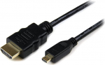 StarTech.com 2 m Micro HDMI HDMI kaablile koos Ethernetiga - 4k 30Hz video - Vastupidav suure kiirusega Micro HDMI Type D HDMI 1.4 konverter/adapterkaabel - UHD HDMI monitorid/telerid/ekraanid - M/M (HDADMM2M)