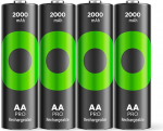 GP ReCyko PRO AA aku 2000 mAh NiMH, 1,2 V, 4 laetava aku AA pakett, m&otilde;eldud optimaalseks j&otilde;udluseks energiamahukates seadmetes, kuni 1500 laadimists&uuml;klit