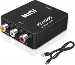 AV HDMI adapter, AV HDMI konverter, 1080P kuni HDMI CVBS AV Composite Video Audio Adapter PS2 Wii Xbox SNES N64/TV/PC/PS3/STB/Xbox VHS/VCR/Blue-Ray DVD m&auml;ngija (koos HDMI kaabliga)